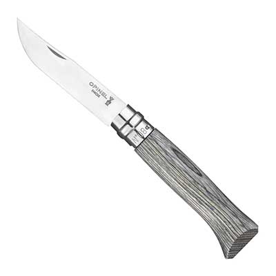 Opinel No. 08 Laminated Birch Knife - Grey