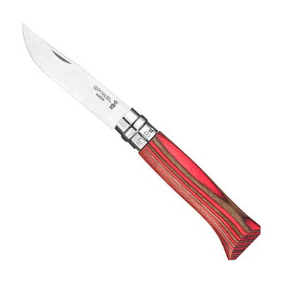 Opinel No. 08 Laminated Birch Knife - Red