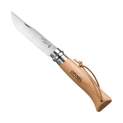 Opinel No.08 Stainless Steel Knife with Lanyard